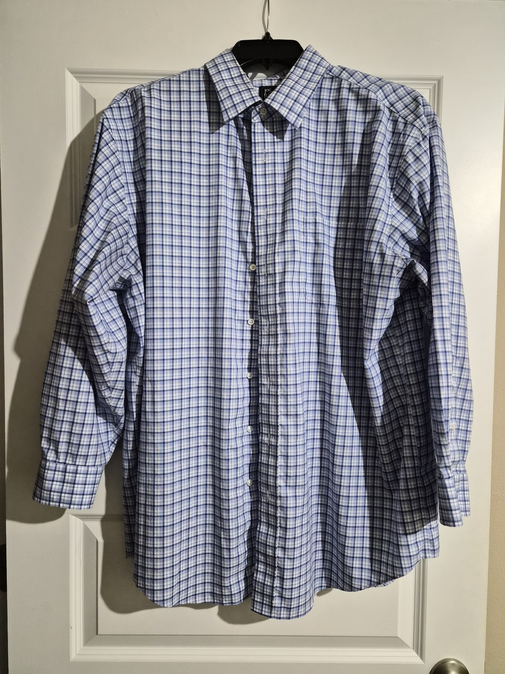 Jos. A. Bank Light Blue and Navy Plaid Dress Shirt